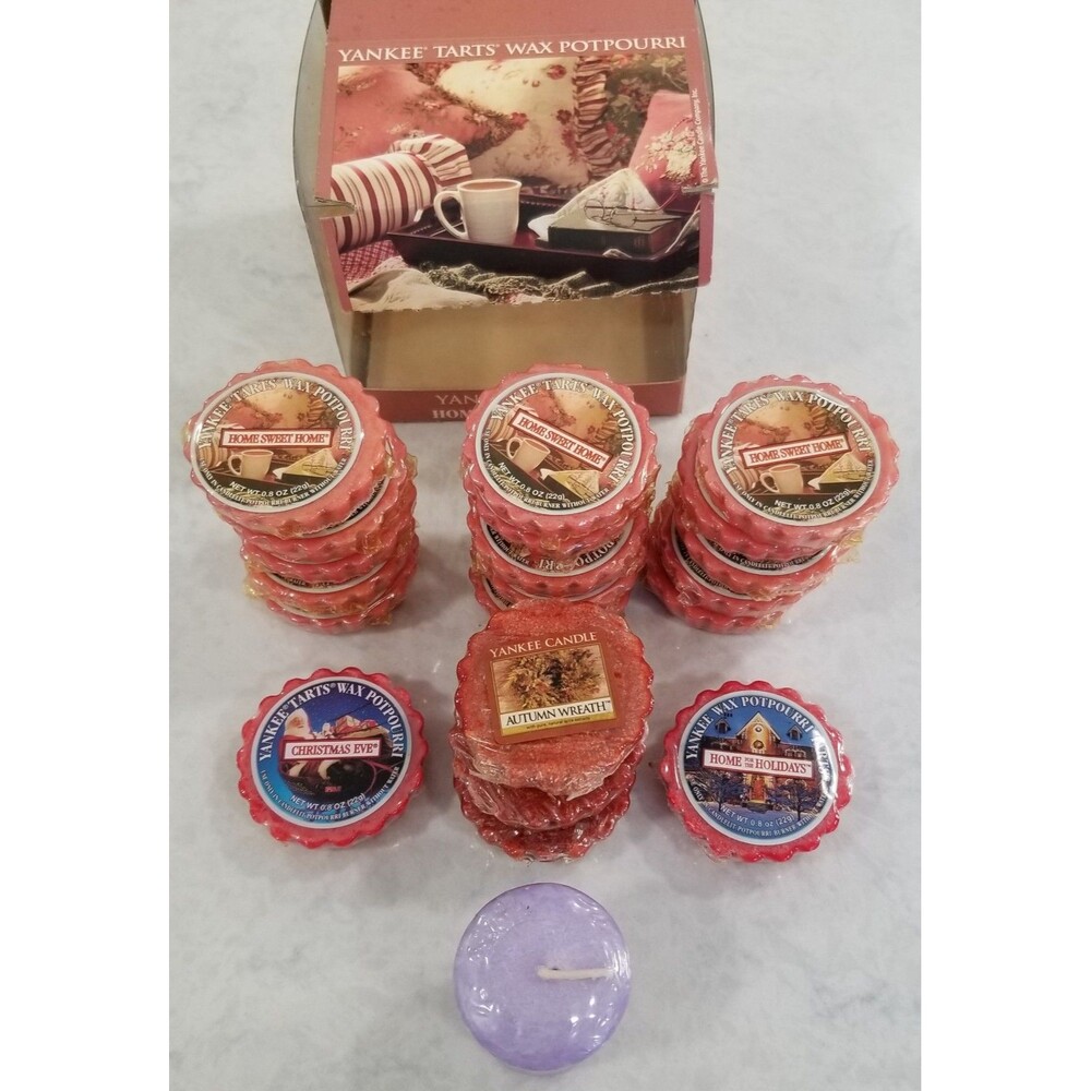 Yankee Candle Wax Tarts Lot of 20 + 1 Votive – Home Sweet Home, Christmas Eve,